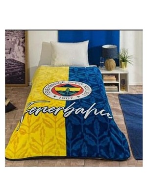 Lisanslı Tek Kişilik Battaniye Fenerbahçe Sarı