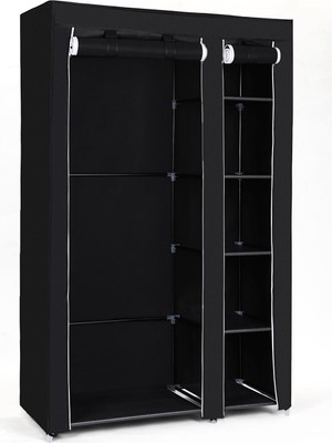 Starseven Songmics Kumaş Dolap, Elbise Dolabı, Katlanır Dolap, Elbise Çubuklu Kamp Dolabı, 110 x 175 x 45 Cm,