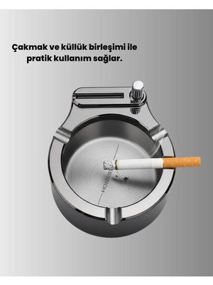 TeknoKapsül Yuvarlak Çakmaklı Küllük Dayanıklı Metal Yapı