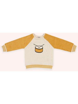 Panço Erkek Bebek Nakışlı Reglan Kollu Bej Sweatshirt
