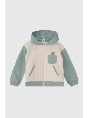Panço Erkek Bebek Dinozor Baskılı Yeşil Sweatshirt