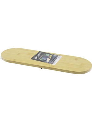 Renas Store Oval Ahşap Bambu 3 Mini=1cm Ayaklı  Sunum Tepsisi 15X44X1.5CM (5528)