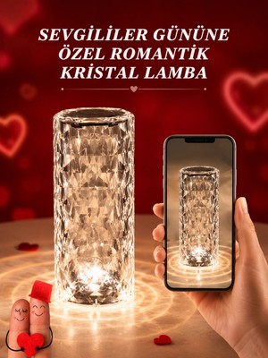 Renas Store Sevgililer Günü Için Hediye Kristal Lamba Sevgiliye Hediye USB Şarjlı Gece Lambası (Kopya)