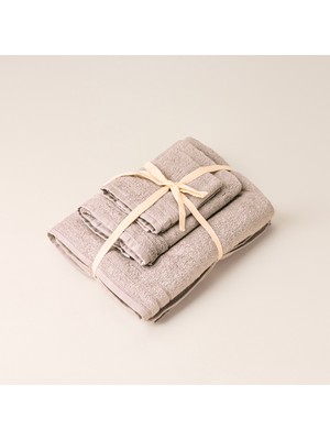 Baveno Microcotton 3'lü Havlu Seti - Bej