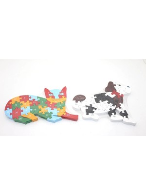 Renas Store Ahşap Kedi ve Köpek Yapboz ALK2019