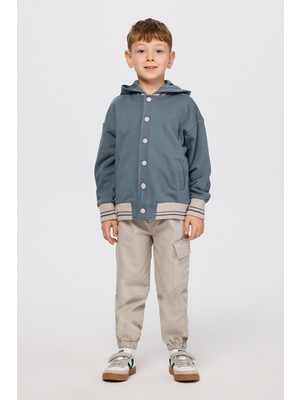 Panço Erkek Çocuk Kapüşonlu Petrol Sweatshirt
