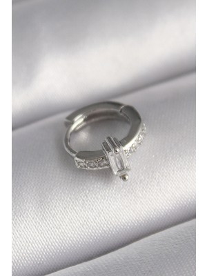 Clariss 316L Çelik Gümüş Renk Zirkon Taşlı Tragus Piercing