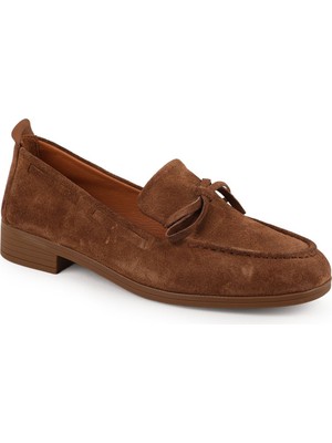 Mammamia Kadın Loafer Günlük Süet Fiyonklu Klasik Slip-On Anne Ayakkabısı 26Y-7295