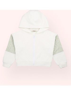 Panço Kız Bebek Fermuarlı Ekru Sweatshirt