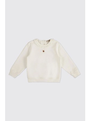 Panço Kız Bebek Ekru Sweatshirt