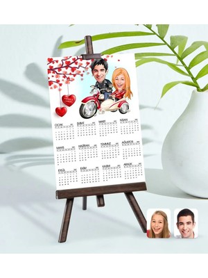 Usm Bk Gift Kişiye Özel 15X21 cm Fotoğraf Kartlı Sevgililer Karikatürlü Şövaleli 2023 Takvim -12