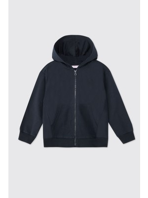 Panço Erkek Çocuk Lacivert Fermuarlı Sweatshirt