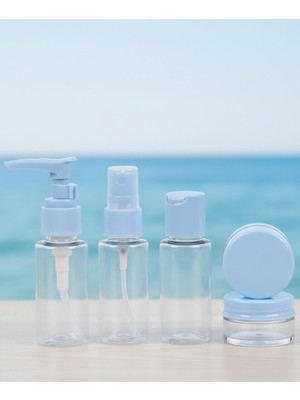 Renas Store 5’li Seyahat Dolum Şişe Seti 30 ml Şeffaf Taşıma Çantalı