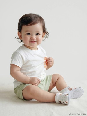 LC Waikiki Lcw Baby Yeşil Beli Lastikli Kız Bebek Şort