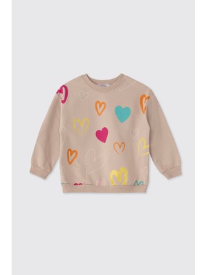 Panço Kız Bebek Bej Sweatshirt