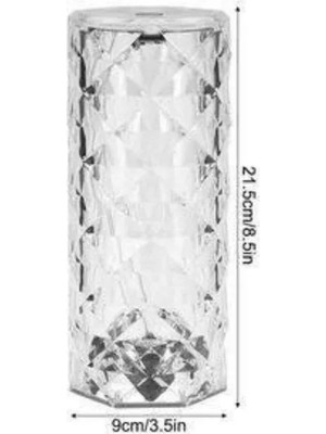 TeknoKapsül Kristal Lamba Masa Lambası Şarjlı Masa Lambası Dokunmatik Sensör USB Şarjlı