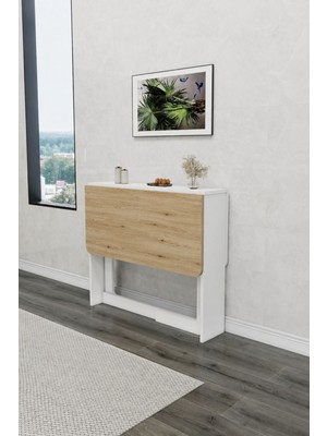Kydonia Home Dar Alanlar Için 6 Kişilik Pratik Katlanır Açılır Kapanır Dikdörtgen Mutfak Yemek Çalışma Masası