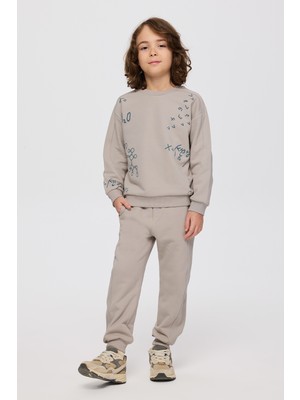 Panço Erkek Çocuk Baskılı Taş Sweatshirt