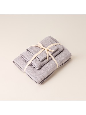 Baveno Microcotton 3'lü Havlu Seti - Gri