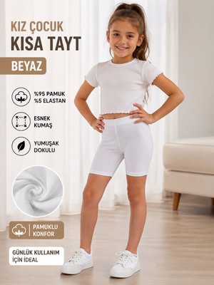 Qulat Kız Çocuk Penye Tayt Pamuklu Kısa / 1 Adet