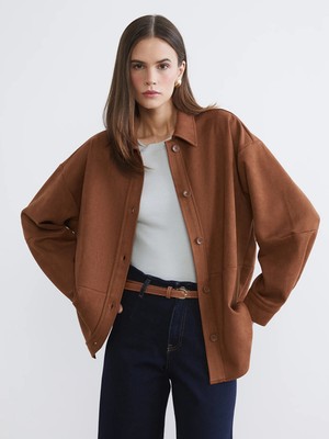 Lc Waikiki Yeni Sezon Oversize Kadın Süet Görünümlü Gömlek