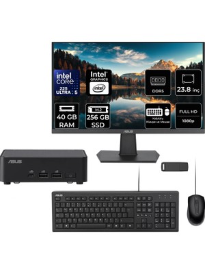 Asus Expertcenter PB64 Core Ultra 5 225 40GB Ram 256GB SSD 23.8" Full Hd Monitör Freedos PB64-B50060MHP521 Mini Masaüstü Bilgisayar + Per4 USB Bellek
