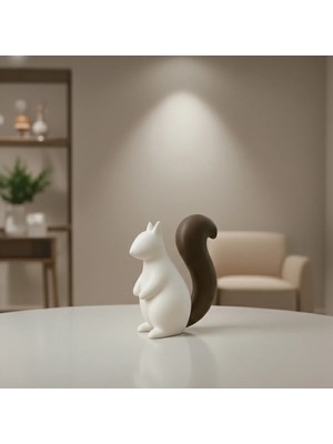 Decorius Minimalist Sincap Biblosu | Modern Dekoratif Sincap Figürü | Salon, Sehpa, Konsol, TV Ünitesi, Bahçe ve Çocuk Odası İçin Şık Siyah Beyaz Ev Dekorasyon Aksesuarı