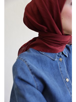 Allday  Bordo Floş Viskon Eşarp