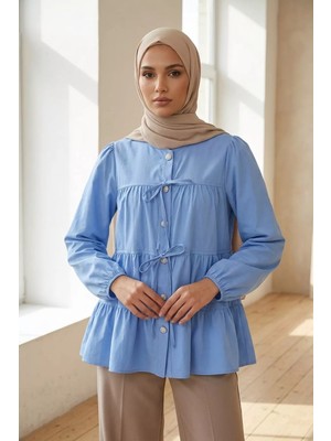 Julude Gülseli Bağcık Detaylı Tesettür Tunik P-00021788