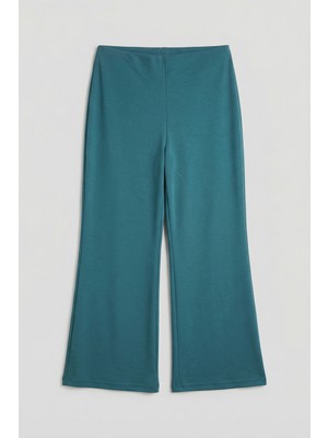 Allday  Yeşil Ütü Izi Detaylı Geniş Paça Pantolon