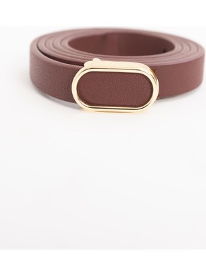 Allday  Bordo Oval Tokalı Kemer