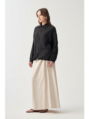 Allday  Siyah Düğmeli Oversize Ceket