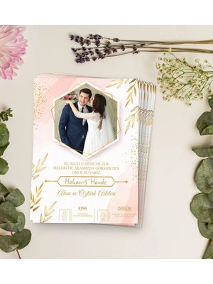 Usm Kişiye Özel Fotoğraflı Düğün Davetiyesi Model 39 (100ADET)