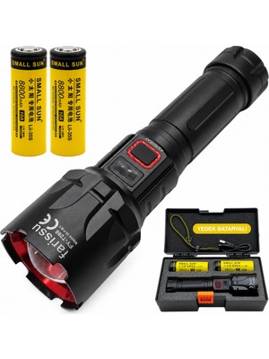 farissu FY-T288 50W 5000 Lümen Ultra Parlak Şarjlı El Feneri | Yedek Bataryalı 1.5 Km Menzilli Powerbank Özellikli