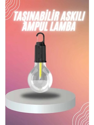 My Best Store Şarjlı Dekoratif Kamp Lambası Askılı Ampul LED Işık Type-C Girişli