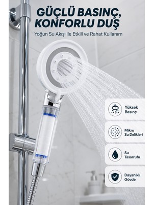sbodurhome Su Tasarruflu Filtreli Duş Başlığı Yüksek Basınçlı Modern Duş Başlığı