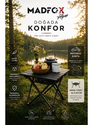 Madfox Apex Katlanabilir Alüminyum Kamp Masası (Motorcu Masası)