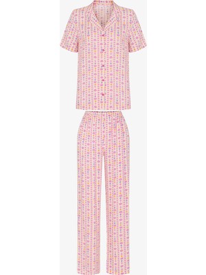 Penti Flora Çiçekli Kısa Kollu Gömlek Pantolon Pijama Takımı