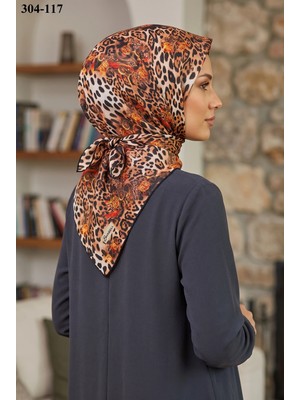 Sharell Leopar Desenli Soft Pamuk Eşarp 304-117