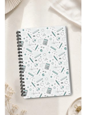 giftkonsept Mavi Matematik ve Geometri Desenli 50 Yaprak 100 Sayfa Sprialli Defter