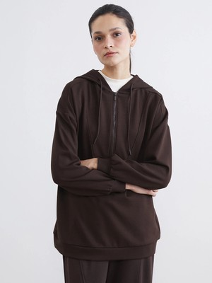 Lc Waikiki Yeni Sezon Kapüşonlu Oversize Kadın Sweatshirt Tunik