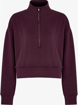 Penti Bordo İpeksi Dokunuş Silky Touch Yarım Fermuarlı Sweatshirt
