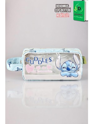 x Dekomus Lisanslı Stitch "cuddle Dream Collection" Kalem Çantası Dekomus Cep Defteri Hediyeli