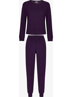 Penti Mor Midnight Mood Fitilli Pantolon Uzun Kollu Pijama Takımı