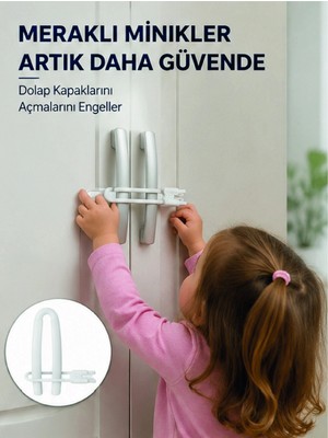 Mossem 4 Adet Dolap Emniyet Kilidi Çocuk Güvenliği Için Güçlü ve Dayanıklı Set Yeni Nesil