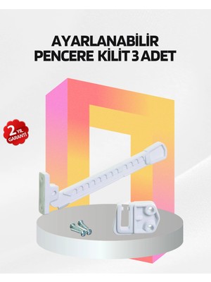 Mossem Cam Pencere Güvenlik Kilidi Açılma Sınırlayıcı Aparat 3 Adet