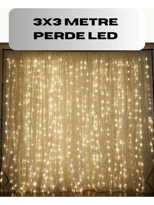 Mossem 3x3 Perde LED Işık Şelale Model Özel Gün Dekoratif Aydınlatma