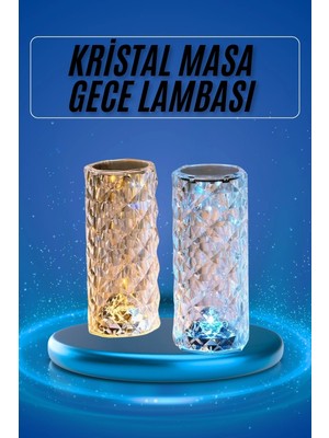Mossem Yeni Nesil Modern Kristal Masa ve Gece Lambası Dokunmatik Renk Değiştirebilen