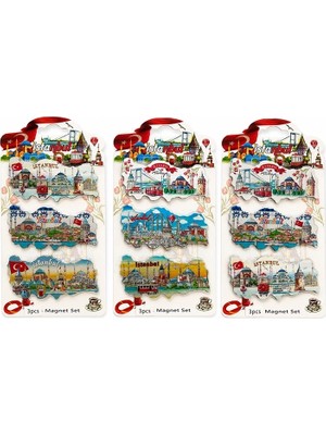 Mossem Istanbul Temalı Silikon Buzdolapı Süsü Magnet 3'lü Set ALK5811