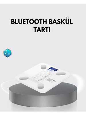 Mossem Bluetooth Akıllı Tartı – 8 Fonksiyonlu Dijital Baskül, 180 kg Kapasiteli